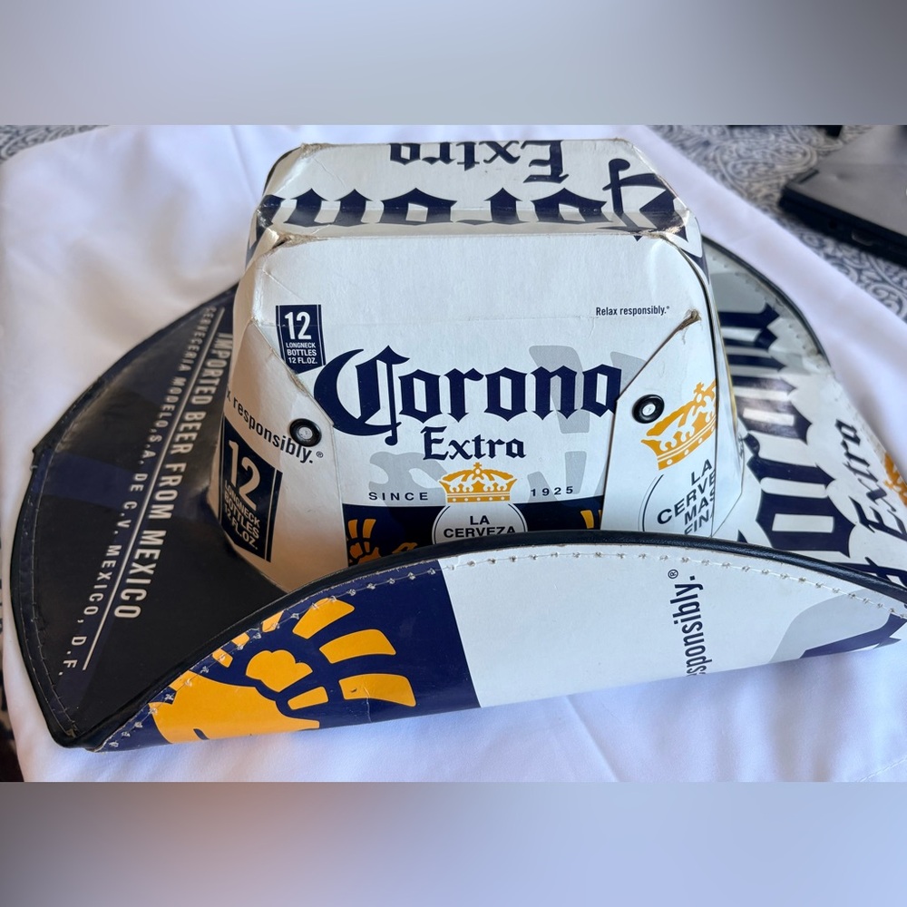 Corona Extra Party Cowboy Hat - Blue and White - Picture 2 of 5
